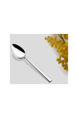12 Parça Çay Kaşığ İçme Karıştırma Espresso Kahve Kaşığı İçin Paslanmaz Çelik 11cm Çay Kaşığı Gümüş