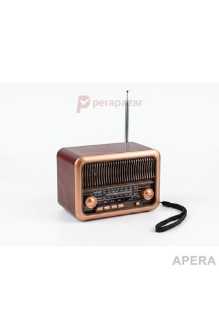 Nns Ns-3315bt Şarjlı Nostaljik Radyo Bluetooth Tws Usb Micro Kart Destekli Dekoratif Müzik Çalar 14cm Boyunda Kahverengi