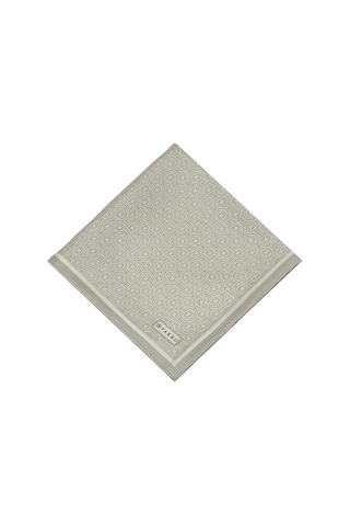Vakko Twill İpek Eşarp - Helezon Monogram - Açık Taş Krem