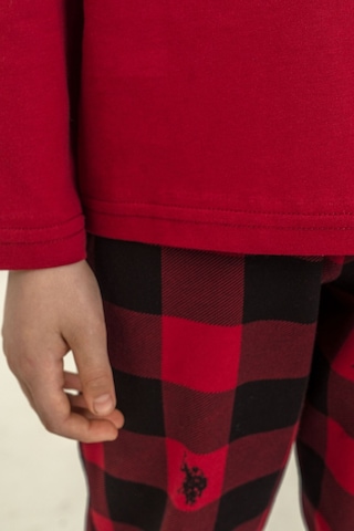 U.S. Polo Assn. Erkek Çocuk Pijama Takımı Baskılı Kırmızı Uzun Kol Pijama Takımı Us2647-c-v3 Us2647-c-v3