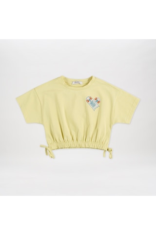 Panço Kız Çocukcrop T-shirt Sarı 2411gk05010-4086 001