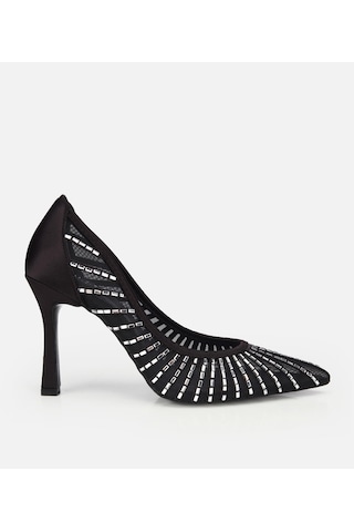 Hotiç Kadın Siyah Tül Detaylı Taşlı Stiletto 01ayh320740a100 01ayh320740a100