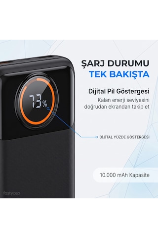 Buradabulabilirsin Snp-3012 10.000 Mah Lcd Ekran Dahili Kablolu 22.5w Hızlı Şarj Powerbank Bbz Çok Renkli