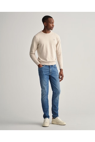 Gant Erkek Mavi Extra Slim Fit Jean Pantolon Düz 1000178 Mavi