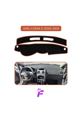 Opel Corsa D 2006-2014 Torpido Örtüsü Güneşten Korur Kolay Montaj Tam Uyum Tam Koruma T46 Kahverengi