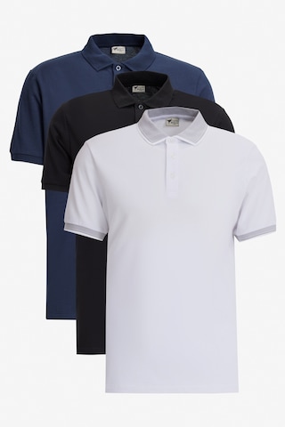 AC&Co / Altınyıldız Classics Çekmeyen Pamuklu Kumaş Slim Fit Dar Kesim Kıvrılmaz Erkek Polo Yaka Tişört  3'lü - Siyah-Beyaz-Lacivert