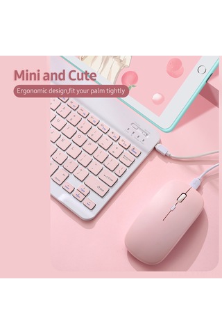 Geeksen Sk-030 10 İnç Bluetooth Klavye Ve Fare Seti - 78 Tuşlu İnce Tasarım, 3 Dpı Ayarlı, Çoklu Sistem Uyumlu, Şarj Edilebilir Yeşil Diğer