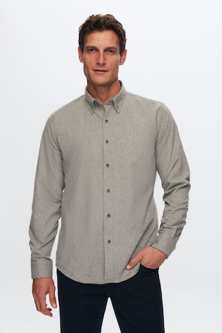 D'S Damat Ds Damat Regular Fit Gri Düz Kışlık Gömlek 7HC02ORT13265 Gri