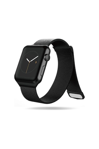 Watch 42mm Uyumlu Metal Hasır Kordon Raptic Hybrid Serisi Siyah Siyah