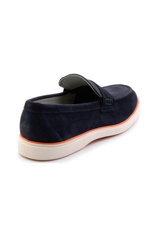 Bambi Lacivert Hakiki Deri Erkek Loafer Ayakkabı E01054184802 Lacivert