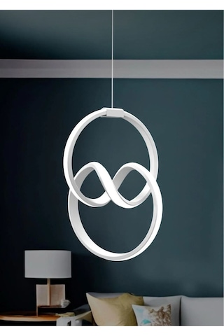 Modern Beyaz Kaplama Sarkıt Led Avize Oturma Odası Çocuk Odası Koridor Beyaz Işık Beyaz