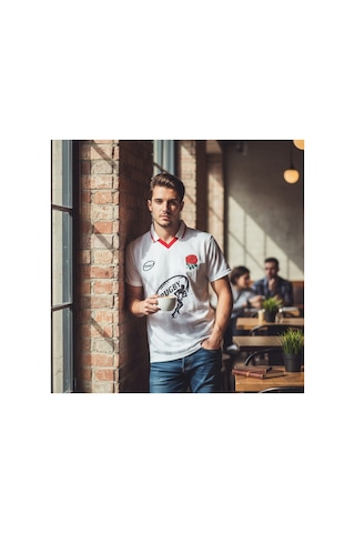 Urbantrendstore Rugby Tasarımlı Günlük Rahat Kullanım Casual Tişört Beyaz