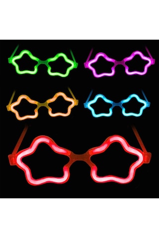 12 Adet Yıldız Glow Gözlük Glow Partisi Ve Etkinlik İçin Yetişkin