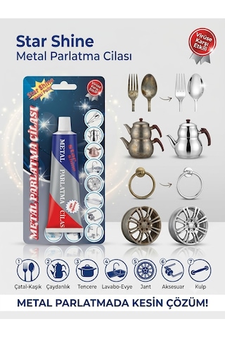 Metal Parlatma Cilası Jant, Çelik, Tencere Ve Tava Vb. Parlatıcı Temizleyici