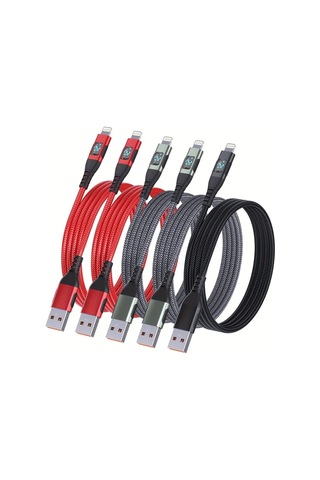 Boatshop1 10ft İphone Şarj Kablosu 5li Set Kırmızı Kırmızı Yeşil Yeşil Siyah Mfi Onaylı Uzun Naylon Örgülü Hızlı Şarj Kablosu İphone İpad Uyumlu