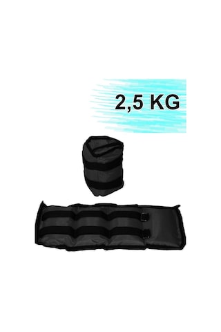 2,5 Kg X 2 Adet El Ayak Ağırlığı Seti Kum Torbası 2.5 Kg Kas Bilek Güçlendirici Ağırlık 1 Çift Siyah