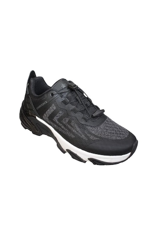 Lumberjack Erkek Siyah Gri Kalın Taban Memory Foam Akıllı Bağcıklı Sneaker Spor Ayakkabı 001