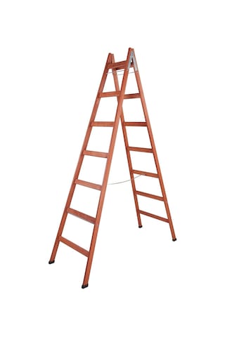 Step 7 Basamaklı Çift Çıkışlı Ahşap Merdiven Yükseklik 2.30 M
