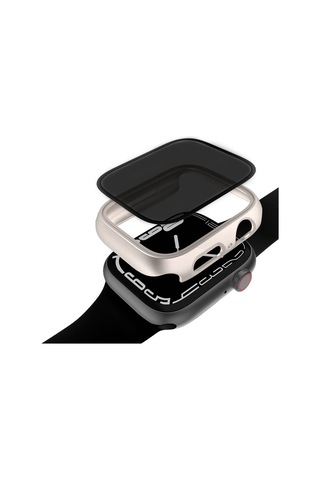 Watch 7 45mm Sert Pc Kasa Ve Privacy Hayalet Ekran Koruyucu Mkst Watch Gard 32 - Siyah