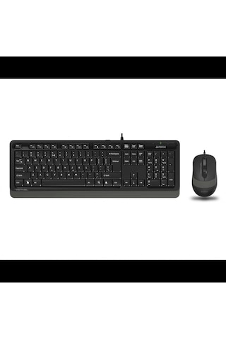 A4 Tech F1010, Gri, Fstyler, Usb Kablolu, Türkçe Q, Multimedya, Klavye Mouse Set Diğer