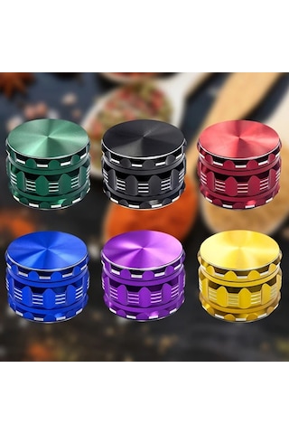 Elmpaly Mor 63mm 4 Katmanlı Alüminyum Metal Öğütücü - Dayanıklı Taşınabilir