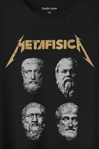 Metafisica Metallica Metafizik Felsefe Filozof Baskılı Tişört Unisex T-shirt 001