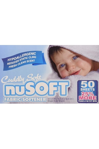 Nusoft Kurutma Makinası Özel Çamaşır Yumuşatıcı Mendil 50 Kullanım