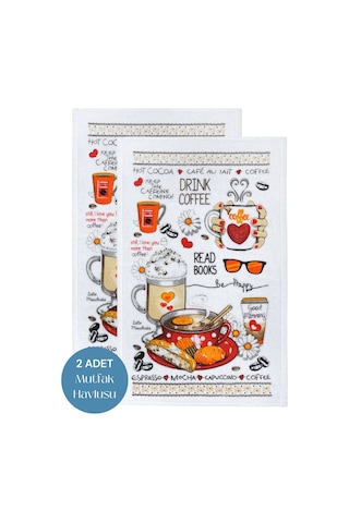 2li Paket Baskılı Beyaz Mutfak Havlusu Modeli Read Books
