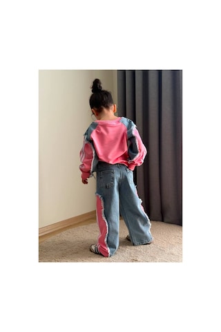 Toikids Kız Çocuk My Style Kot Garnili İkili Takım Pembe