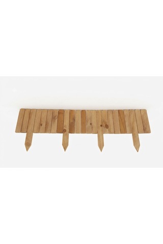 İahşap Doğal Ahşap Bahçe Bordür Çiti 30x120 Cm - Modüler Birleştirilebilir Emprenyeli Çiçeklik Ve Yol Sınırlandırıcı Kahverengi