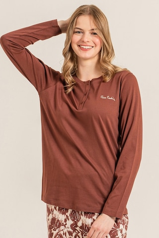 Pierre Cardin Kadın Kahverengi Uzun Kol Pijama Takım Pc9264-s-v1 Pc9264-s-v1