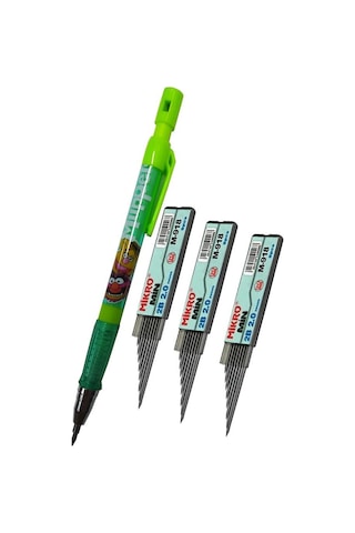 Versatil Kalem 2.0 MM Kalın Uçlu Yeşil ve Yedek Kalın Uç 2.0 MM Siyah 3 Adet