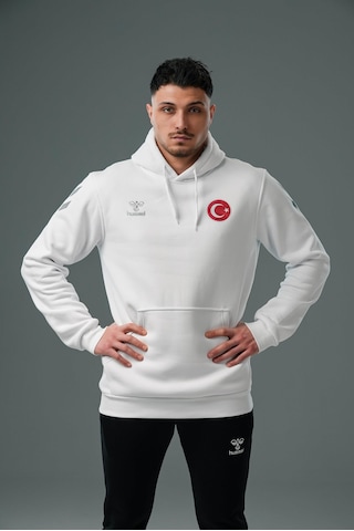 Hummel Armin Milli Takım Pamuklu Hoodie Beyaz