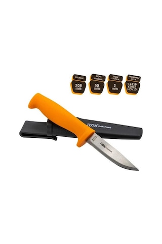 Rox Camping 0320 Bushcraft Eco Paslanmaz Çelik Kamp Bıçağı Turuncu Siyah