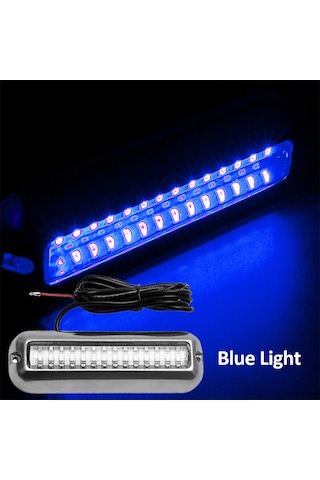 Monyee 316 Çelik 42 Led Denizaltı Lambası, Ip68 Su Geçirmez, 10-30vdc, 90 Görüş Açısı, Mavi Işık, 8.4w, 643lm