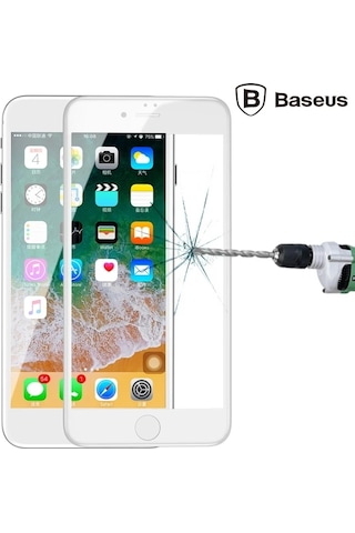 Baseus Apple iPhone Uyumlu 78 Plus 4d Kavisli Full Kaplama Temperli Cam Ekran Koruyucu Siyah - Mh-hs6852674219