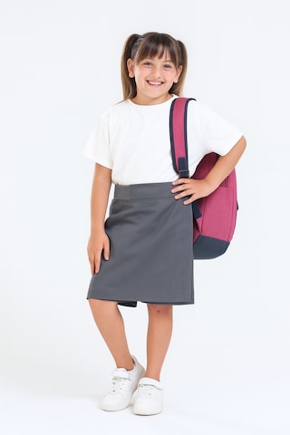Kız Çocuk Beli İpli Okul Kaşkorse Şort Etek G2025-1 Gri