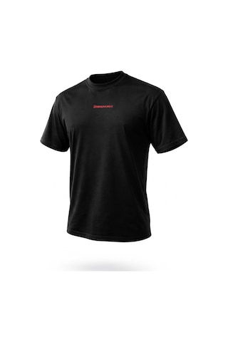 Dark Line Sırt Baskılı %100 Pamuk Oversize T-shirt Rhino Siyah