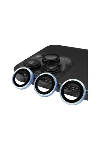 Mey Najmaddin Apple Uyumlu iPhone 13 Pro Max Raze Metal Kamera Lens - Mavi Najmaddin