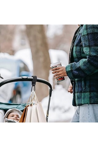 Tarix Puset Kancası Bebek Arabası Askı Aparatı 2'li - Siyah Siyah