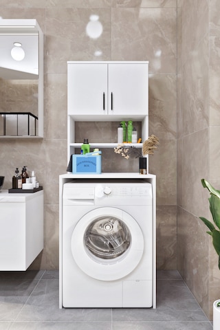 Ases Mobilya Esl0231 Çamaşır Makinesi Dolabı Banyo Dolabı Beyaz-safir Meşe Beyaz