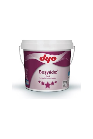 Dyo Beşyıldız Plastik İç Cephe Boyası 10 Kg Buz Gümüşü