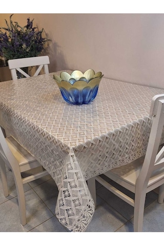 Ithal Pvc Muşamba - Desenli Silinebilir Masa Örtüsü 07iz13 Bej