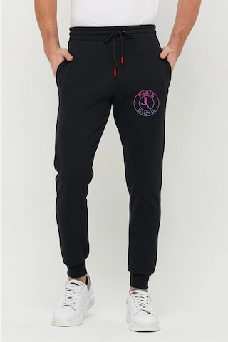 Erkek Siyah Slim Fit Dar Kesim Jogger Eşofman Altı 2 Iplik Şardonlu Rlx044513 Siyah