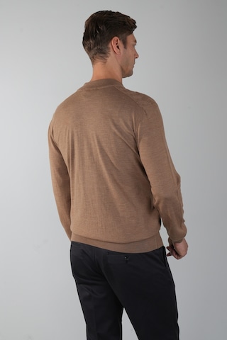 Bisse Camel Yün Yarım Balıkçı Yaka Fermuar Detaylı Jakarlı Triko Tr23k23208 D70