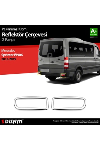 S-Dizayn  Mercedes Sprinter W906 Krom Arka Reflektör Çıtası 2 Prç. 2013-201