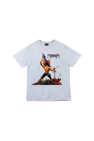 Manowar Baskılı Unisex %100 Pamuk Beyaz T-shirt Beyaz Manowar Baskılı Unisex %100 Pamuk Beyaz T-shirt Beyaz