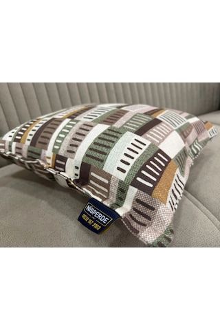 Nivemeshome Ritim 01 Yeşil 45x45 Dolgulu Kırlent Kılıfı Yeşil