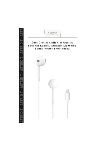 Özel Üretim Akıllı Alet Günlük Seyahat Kablolu Kulaklık Lightning Sound Power Tr90 Beyaz