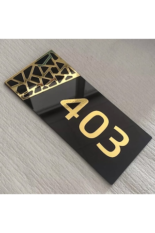 Siyah & Gold Pattern Seri Kapı Numarası
